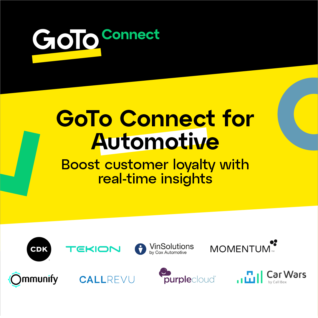 GoTo Automotive VoIP partner card — dealership cloud phone system for sales and service departments